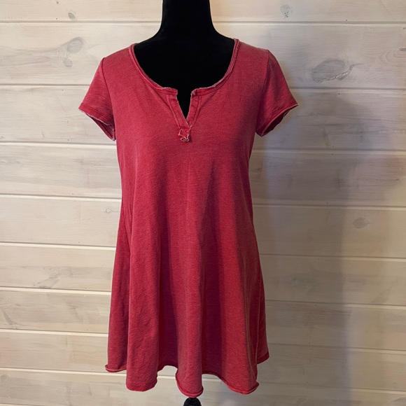 Z Supply Red Short Sleeve Dress Tee - Picture 1 of 4